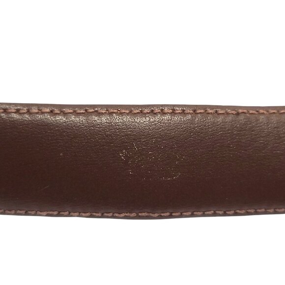 Vintage Gucci Leather Belt Oval Logo Brass Buckle - Picture 9 of 10